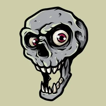 Skull Head Illustration Vector Illustrazione stock