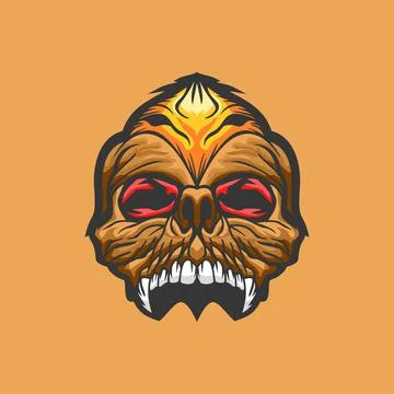 Skull head logo Stock Illustration