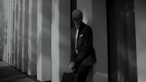 Skull Head Man in a Suit Video stock 259894040