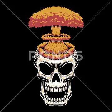 Skull head nuke vector illustration Illustration #120297568