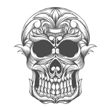 Skull head vector illustration 스톡 일러스트
