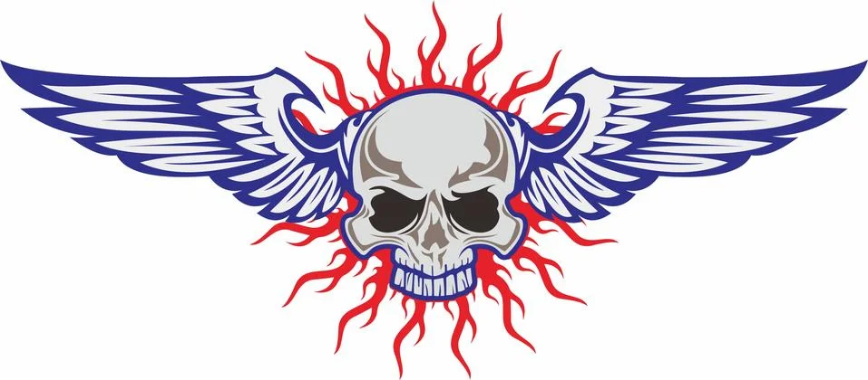 Skull head with wings Stock Illustration