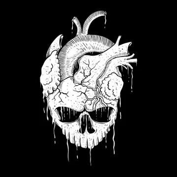 Skull Heart vector illustration Stock Illustration