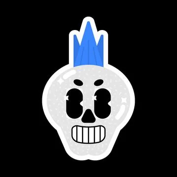 Skull in hipster style on a black background. Retro style. Stock Illustration