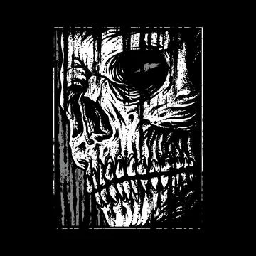 Skull horror graphic illustration vector art t-shirt design イラスト素材