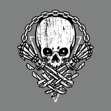 Skull Horror Graphic Illustration Vector Art T-shirt Design Stock-Illustration