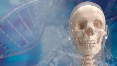 The skull human for education or sci concept 3d rendering. Stock Photos