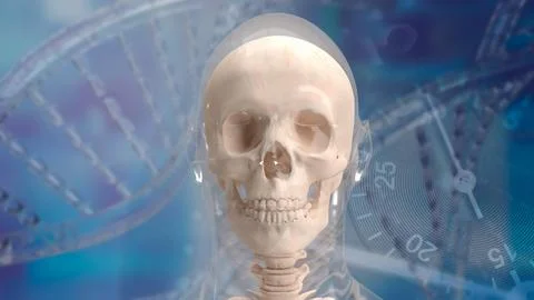 The skull human for education or sci concept 3d rendering. Stock Photos