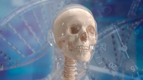 The skull human for education or sci concept 3d rendering. Stock Photos