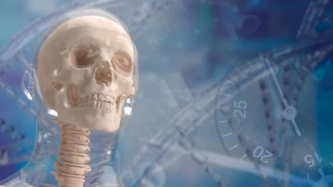 The skull human for education or sci concept 3d rendering. Stock Photos