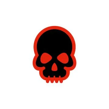 Skull human flat icon on white background Stock Illustration