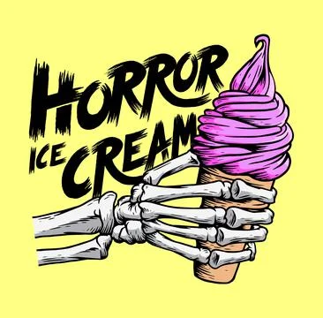 Skull ice cream illustration vector hand drawn Stock Illustration