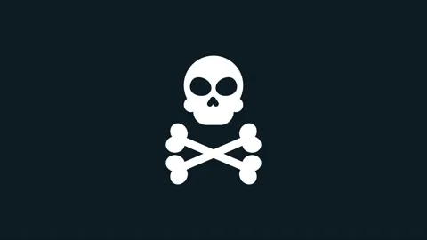Skull icon animation - Vector art . Stock Footage 146126618