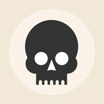 Skull Icon on Background. Vector Stock Illustration