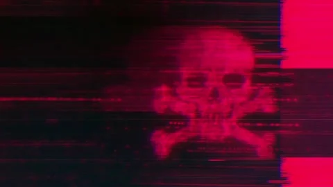 Skull Icon Digital logo reveal Stock Footage 343343676