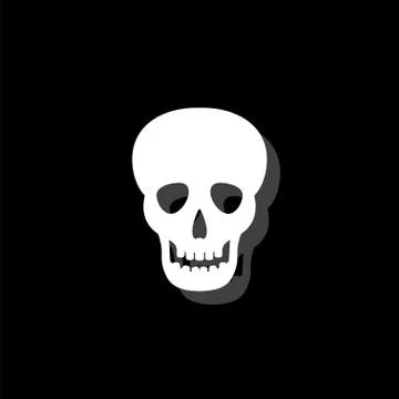 Skull icon flat Stock Illustration