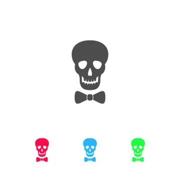 Skull icon flat Stock Illustration