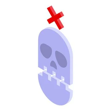 Skull icon isometric vector. Evil horror Stock Illustration