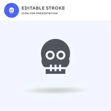 Skull icon vector, filled flat sign, solid pictogram isolated on white, logo  Stockillustratie