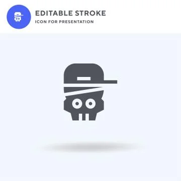 Skull icon vector, filled flat sign, solid pictogram isolated on white, logo  イラスト素材