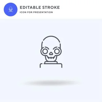 Skull icon vector, filled flat sign, solid pictogram isolated on white, logo  Illustrazione stock