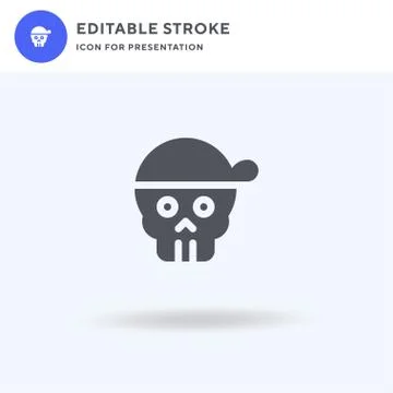 Skull icon vector, filled flat sign, solid pictogram isolated on white, logo  Stockillustratie