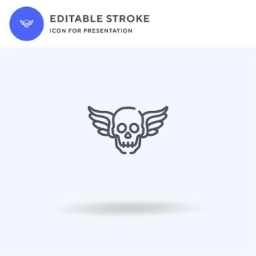 Skull icon vector, filled flat sign, solid pictogram isolated on white, logo Stockillustratie