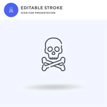 Skull icon vector, filled flat sign, solid pictogram isolated on white, logo Stock Illustration