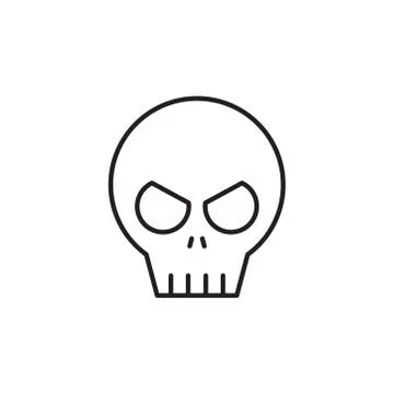 Skull icon vector white background Stock Illustration