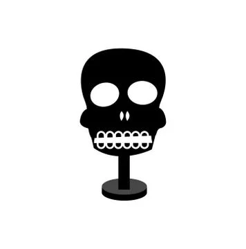 Skull icon on white Stock Illustration