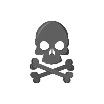 Skull illustration design element. flat icon. Illustrazione stock
