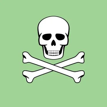 Skull illustration with flat style Stock Illustration