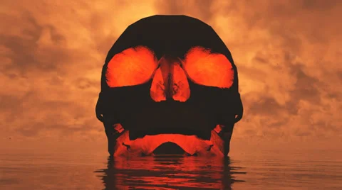 Skull island red sky Stock Footage 33446321