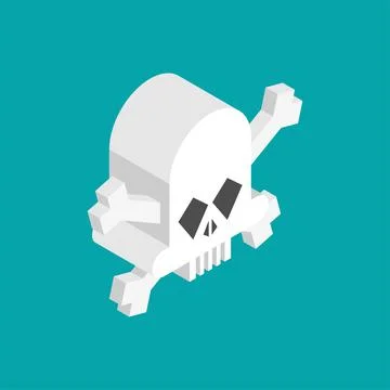 Skull isometric. Skeleton head abstract. vector illustration Stock Illustration
