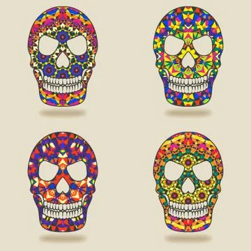 Skull with kaleidoscope pattern Stock-Illustration