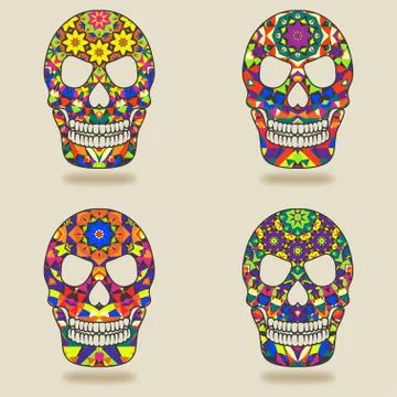 Skull with kaleidoscope pattern Stock-Illustration