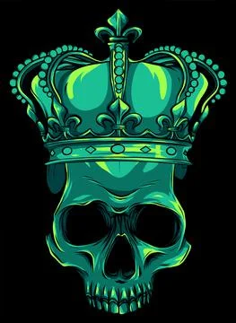 Skull King Crown design element vector illustration Stock Illustration