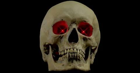 Skull with light flashes. Stock Footage 332213459