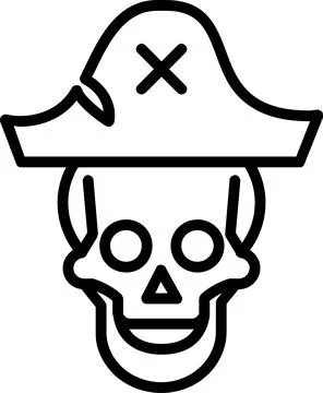 Skull Line Icon Design Stock Illustration