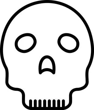 Skull Line Icon Design Stock Illustration