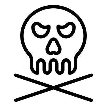 Skull line icon vector illustration isolated on white background Stock Illustration