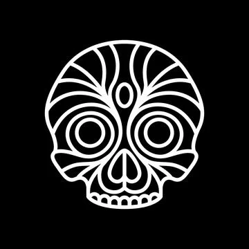 Skull line minimal simple logo design vector イラスト素材
