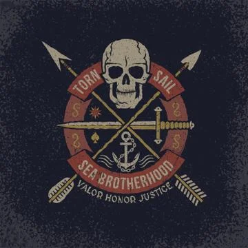 Skull logo in grunge Stock Illustration