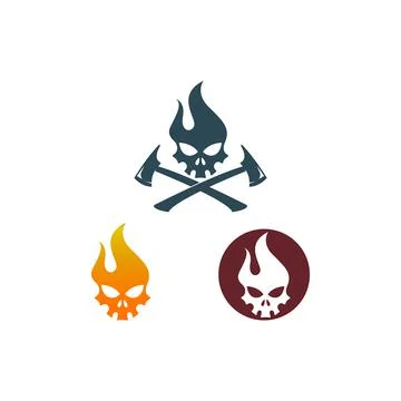 Skull logo icon design vector template 스톡 일러스트