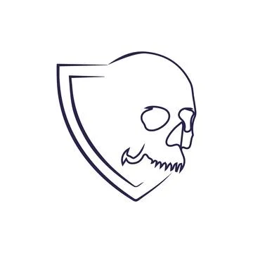 Skull logo scary ghost symbol for gamers symbol design, graphic, minimalist.logo Stock Illustration
