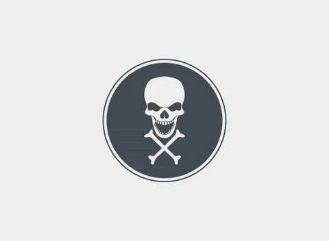 Skull Logo vector icon design Illustrazione stock