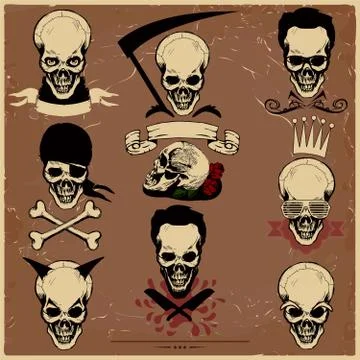 Skull logos Stock Illustration