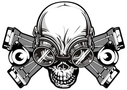 Skull machine Stock Illustration