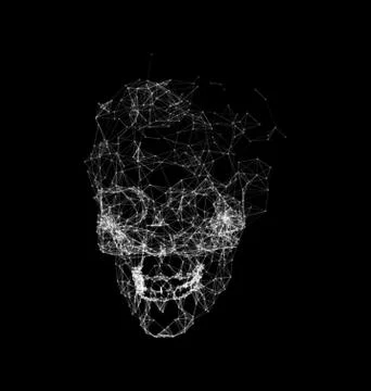 Skull Made in Polygons Plexus, Geometric Structure Illustrazione stock