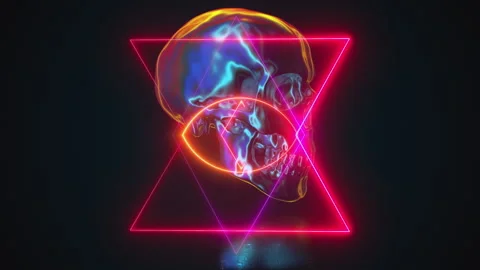Skull with magic sign Video stock 312837585